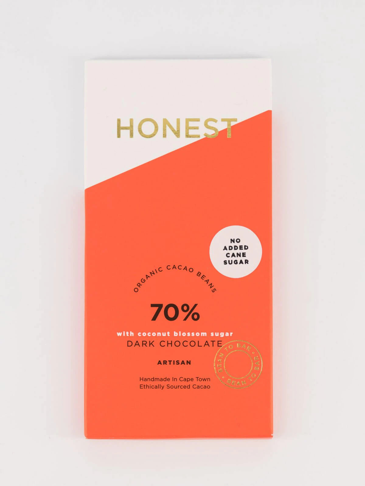 Honest Chocolate-70% Slab Sweetened with Coconut Blossom Sugar